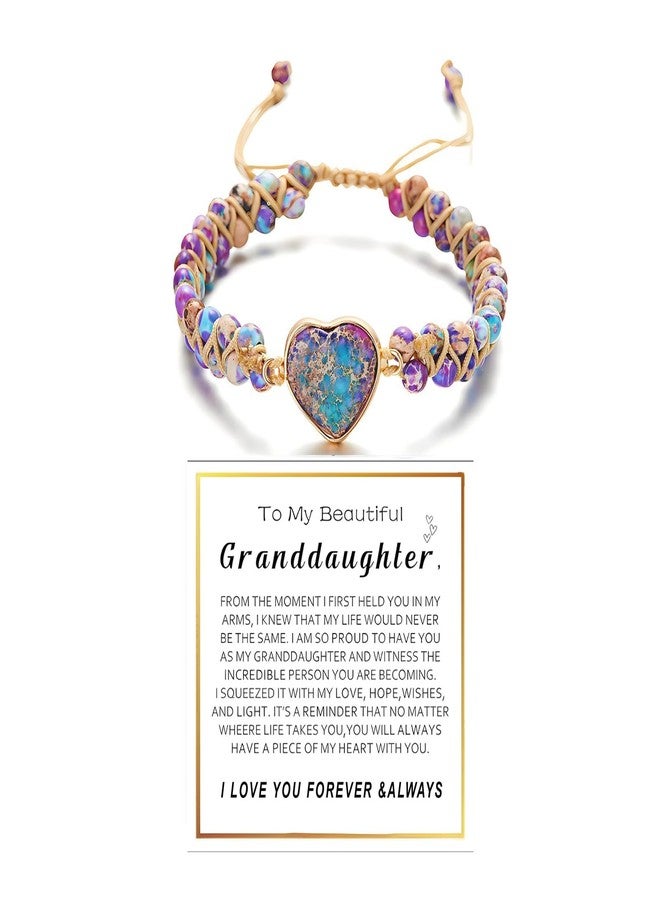 DivaGlamz For Granddaughter - For You Are Always In Mine Beads Bracelet, Double Layer Natural Stone Beaded Wrap Infinity Heart Charm Gift Jewelry (Granddaughter purple) - Image 1